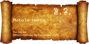 Matola Herta névjegykártya